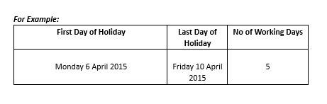 holiday form example holiday form example